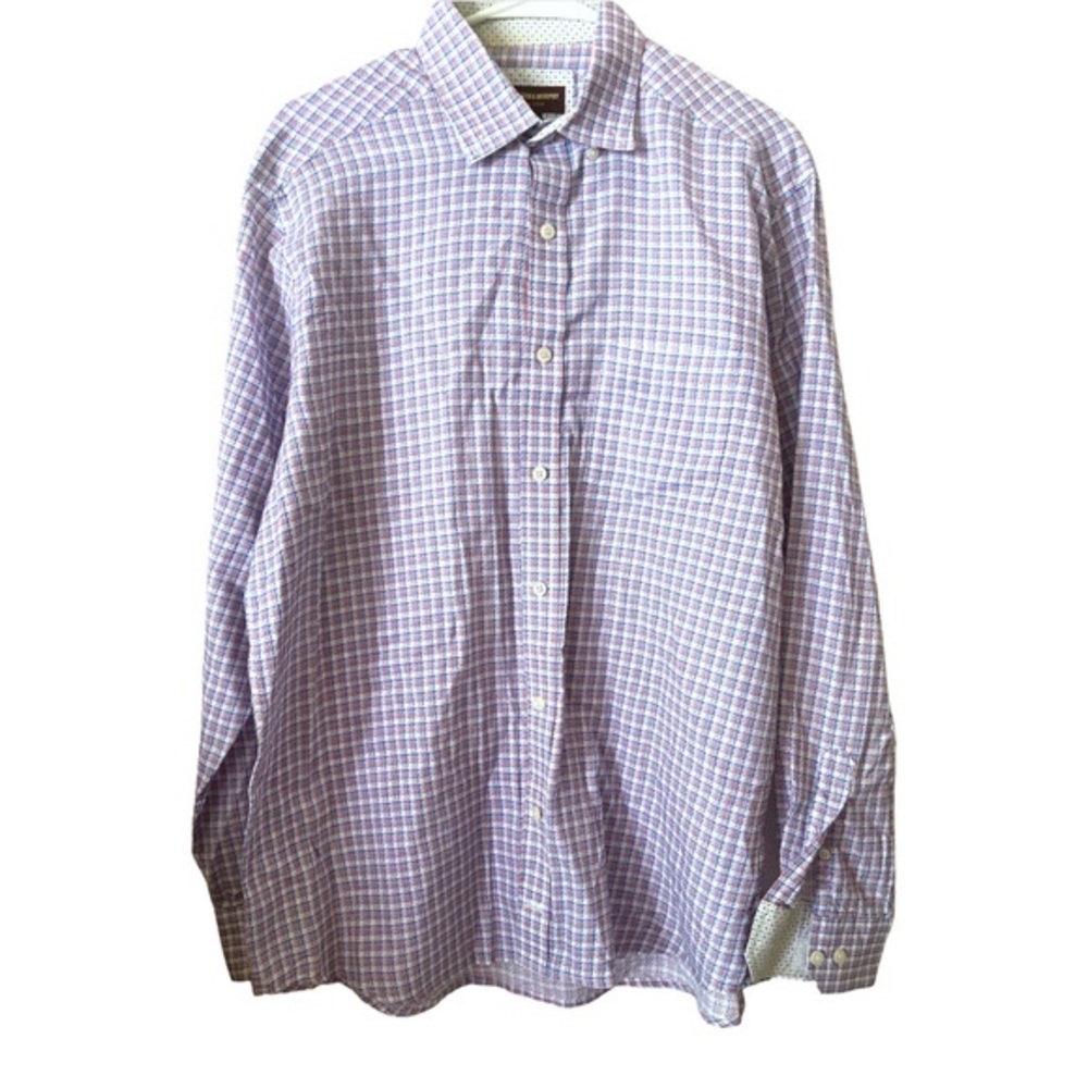 Johnston and Murphy Button Down Plaid‎ Shirt